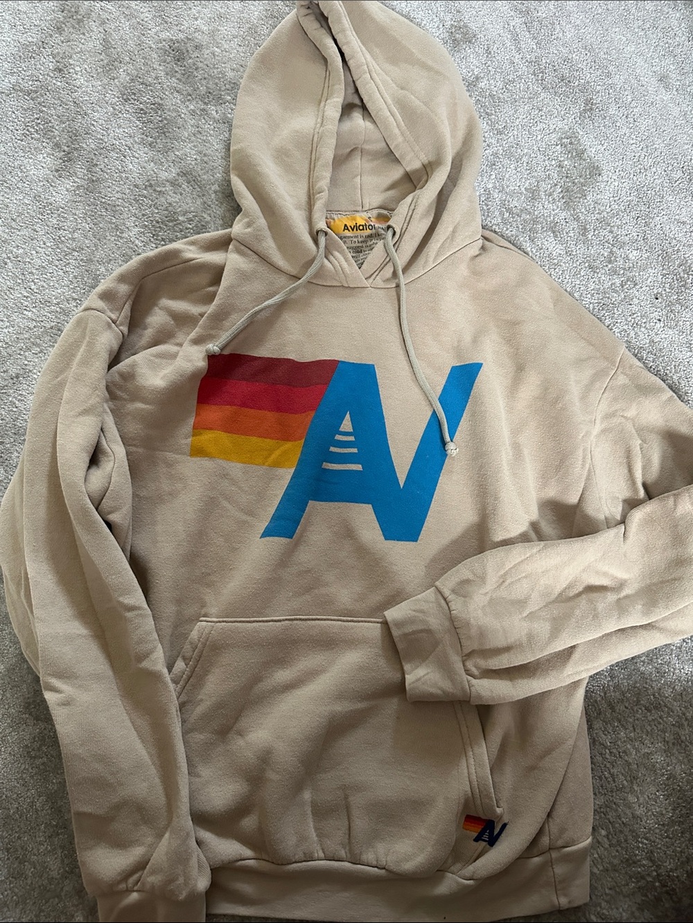 Aviator Nation Beige Logo Hoodie -